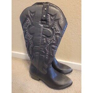Torrid Studded Western Knee High Boots Cowgirl Festival Womens 9.5 WW Wide Calf